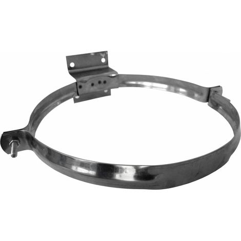 1PZ COLLARI INOX CON STAFFA X TUBI STUFA CM.25 ECO
