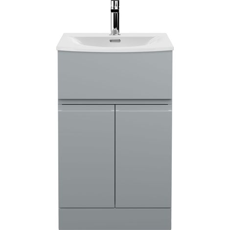 Hudson Reed Urban Floor Standing Vanity Unit with Basin 4 Satin Grey - 500mm Wide (1/5)