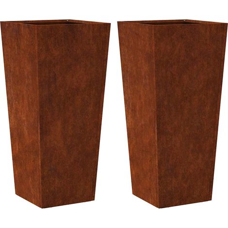 Garden Planters 2 pcs 35x35x75 cm Weathering Steel vidaXL