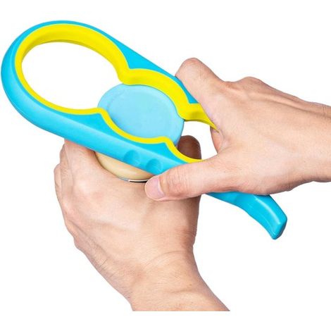 Apribarattoli, apribarattoli e apribottiglie antiscivolo, pinza per barattoli per mani deboli, anziani con artrite e bambini, apriscatole colorato multifunzionale 4 in 1, utensile da cucina per rimuov (1/5)