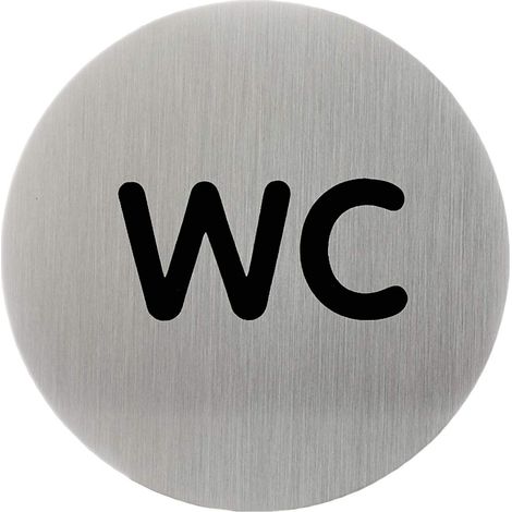 Pittogramma WC Duraturo Argento Diametro 83 mm (1/3)