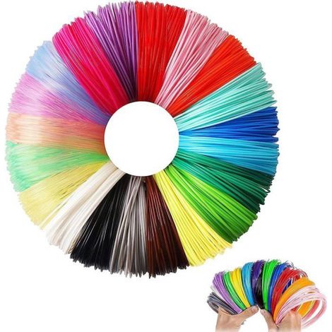Recharges Filament Stylo 3D PLA, PLA de Filament Stylo 3D, Recharges de Stylo 3D, Filament 3D, Diamètre 1,75mm, 20 Couleurs (1/5)