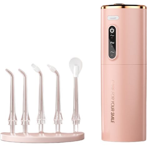 1 pièce - Nouveauté améliorée : Hydropulseur rose cerise, irrigateur buccal portable à impulsions pour nettoyage et détartrage dentaire (1/5)