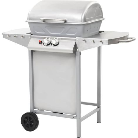 Maison Exclusive - Barbecue à gaz avec 2 zones de cuisson Acier Argenté (1/5)