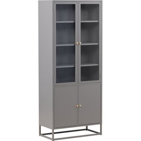 Vaisselier 4 Portes "Bakal" 190cm Gris