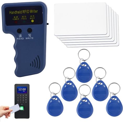 Copieur et écrivain de cartes d'identité - Duplicateur de cartes d'identité portable 125 kHz avec 6 étiquettes inscriptibles pour cartes de stationnement (1/5)