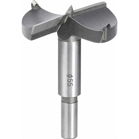 Holzbohrer, 55 mm Hartmetall-Holzfräser, zum Einbau von runden Holztüren, Schubladen und Sperrholz, hilft Ihnen schnell und einfach beim Bohren sauberer, flacher Löcher in Holz. (1/5)