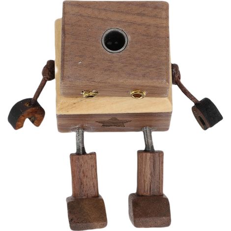 Duftspender in Roboterform aus Holz, leere Duftflasche für ätherische Öle, Dekoration für Autolüftung, Walnussholz (1/5)