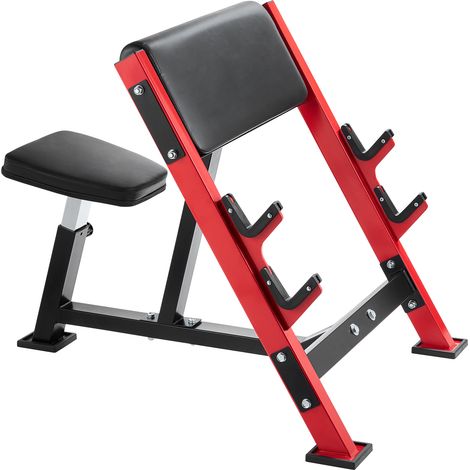 Mophorn Preacher Curlbank, 300 kg maximale Belastung, Krafttrainingsgerät, Arm-Bizeps-Station im Sitzen, verstellbare Hantelbank mit Stangenhaltern für das Heim-Fitnessstudio