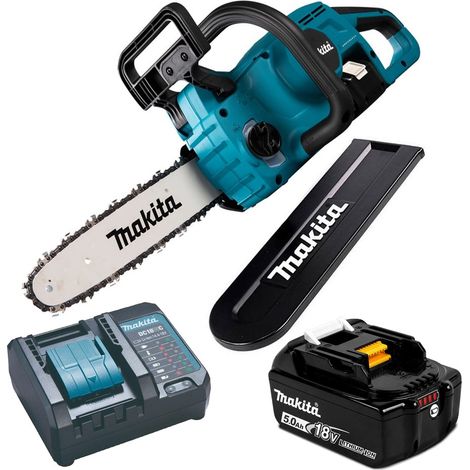 Makita DUC307ZX2 18v LXT Cordless Chainsaw Brushless 300mm 12"" 1x 5.0Ah Battery (1/5)