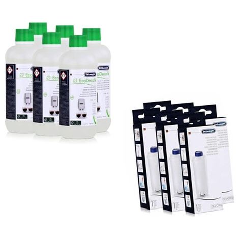 Multipack Delonghi 3x Ecodecalk SER3018 Entkalker + 3x DLS C002 Wasserfilter