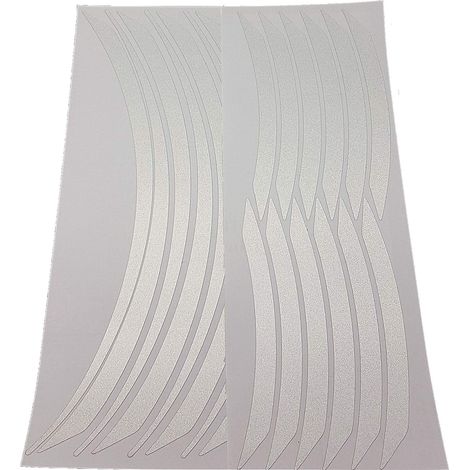 Wheel Rim Stripes Rifrangenti per Cerchi Moto, Kit componibile, Bianco Rifrangente (1/5)
