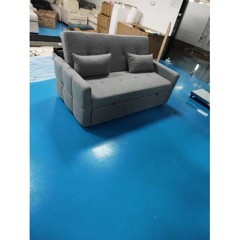 HOMCOM Divano Letto 2 Posti con Schienale Regolabile 3 Livelli e Ruote, Grigio (1/5)