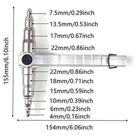 Expander De Tube De Cuivre - Alliage Zinc Fer - Pour Réparation Réfrigération - Diamètres 4 À 22 Mm - 1 Pièce (1/5)