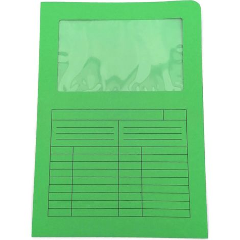 Varese Fraschini Papiermühlen-Ordner mit Sichtfenster CFI1204, 200 g/m² grüner Karton, 20er-Packung, A4-Format