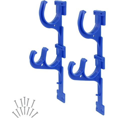 Porta attrezzi da piscina in plastica blu, appendiabiti per organizzare spazzole e accessori, ideale per feste e giardino (1/5)