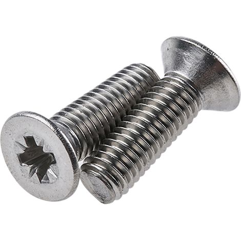 Vis à métaux RS PRO M5 à tête Fraisée Pozidriv en Acier Inoxydable, 16mm ( Prix pour Sachet de 100 )