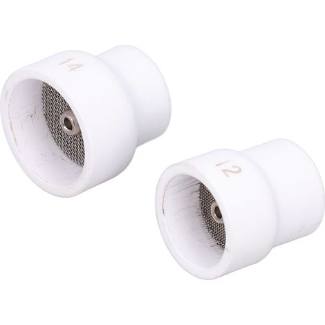Lot de 2 gobelets soudure TIG 12/14 en céramique pour torches WP9/17/18/20/25/26 avec embouts 23,5mm et 27,5mm (1/5)