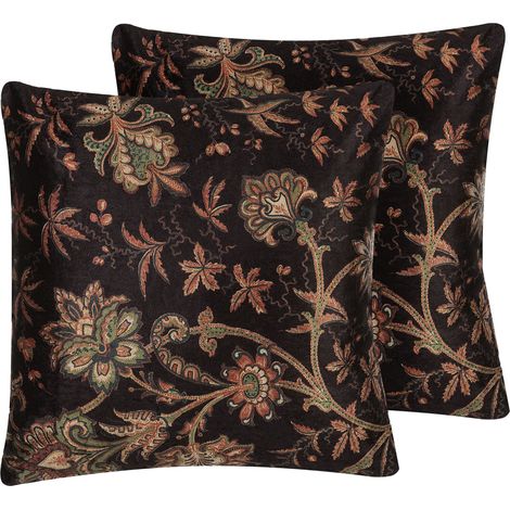 Conjunto de cojines decorativos patrón floral multicolor 45 x 45 cm decoración retro vintage Karur (1/5)