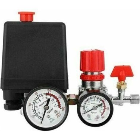 ZM. Druckschalterventil für Luftkompressoren, Druckschalter für Luftkompressoren mit Manometer und Regler (1/4)