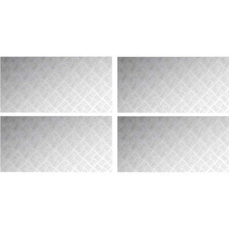 Plaques à damier 4 pcs Argent 100 x 50 cm Aluminium CFW977920 (1/5)