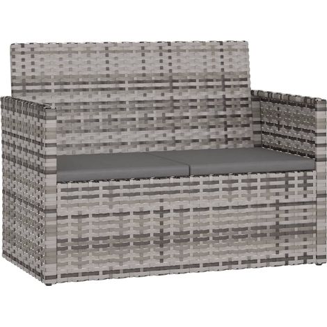 Maison Exclusive - Panca da Giardino con Cuscini Grigia 105 cm in Polyrattan