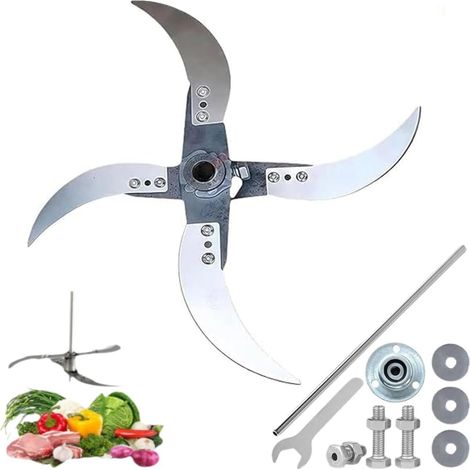 1 Jeu - Lame De Broyeur - Accessoire De Faucheuse - Diamètre Réglable 25x26cm - 12 Trous De Montage - Acier Inoxydable - Pour Jardin Et Ferme - Argent (1/5)