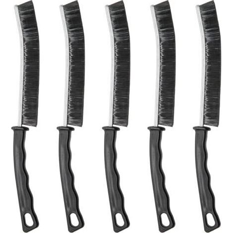 Lot de 5 mini têtes de brosse motorisées de rechange pour salle de bain, brosse à poils durs pour le nettoyage, brosse multifonctionnelle pour stores, plinthes, ventilateurs, fenêtres (1/5)