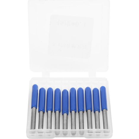 10 pièces Fraises de défonceuse 3.175mm Acier Tungstène Professionnel pour Gravure Bois 45° X 0.2mm (1/5)