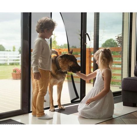 Moustiquaire magnétique porte fenêtre 80x210cm noir sans perçage (1/4)