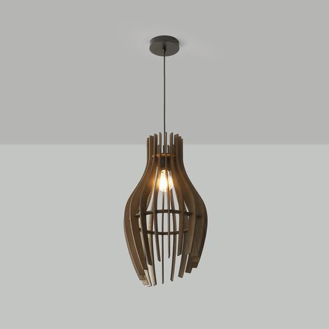 Pendelleuchte holz „HUNTEL“ - Ø 30cm - E27 (1/5)