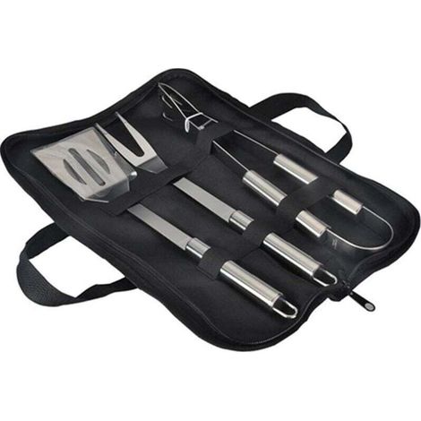 Ensemble d'outils de barbecue, kit d'ustensiles de barbecue en acier inoxydable avec sac de transport, spatule, pinces et accessoires d'outils de barbecue pour la cuisson au barbecue (1/5)