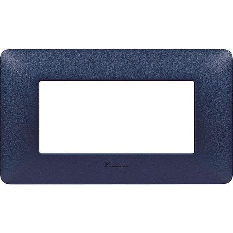 Plaque Bticino Matix 4 modules bleu mercure AM4804TBM (1/2)