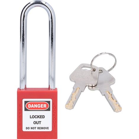 Cadenas de sécurité industriel, 3 pouces, poutre en acier, serrure d'ingénierie résistante à la corrosion avec 2 clés (1/5)