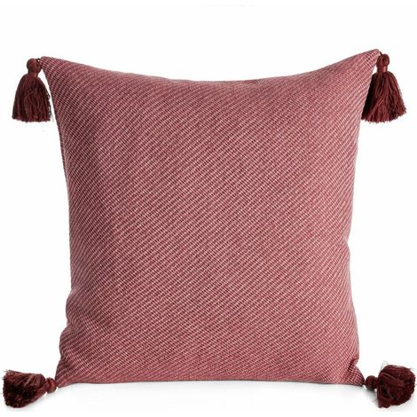 Funda de almohada Poly 04 rosa 45x45 con borlas (1/3)