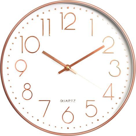 30 CM Silent Non-Ticking Large Decorative Wall Clock for Kitchen, Living Room, Bedroom, Office (Rose Gold) (1/5)
