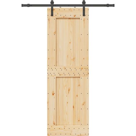 Puerta corredera con herrajes madera maciza de pino 70x210 cm vidaXL (1/5)