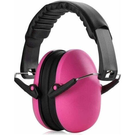 Casque antibruit rose - Protection auditive et réduction du bruit, convient aux enfants et aux adultes pour le tir sportif, la chasse, le travail du bois et la tonte de pelouse.