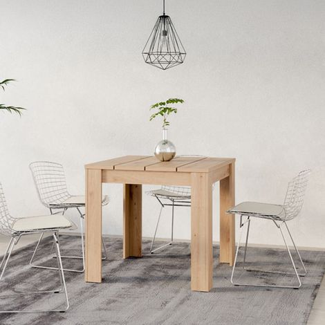 Tavolo Fisso Trosa, 6 Posti, Ripiano Effetto Dogato, Forma Quadrato, 80x80x76h cm Marrone Rovere Nodi (1/5)