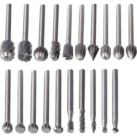 YMYNY 20 Pcs Fraises Rotatives HSS Burrs Rotatives Embouts de Fraisage Outil Routage de Bois Accessoires Outil Rotatif (1/4)