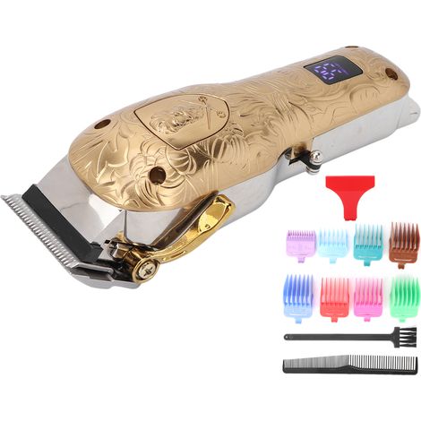 Tondeuse à cheveux électrique sans fil avec écran LCD, kit de coupe et de toilettage doré (1/5)