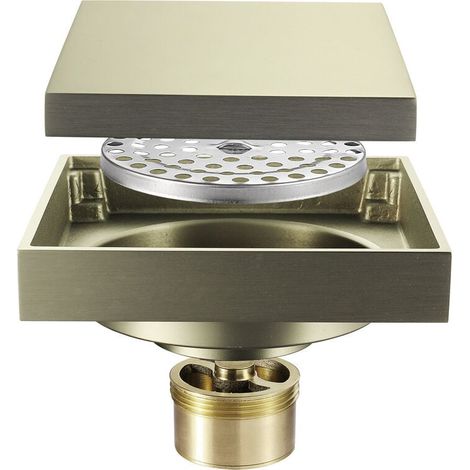 Siphon De Sol Carré - Acier Inoxydable 304 - Drain De Douche Linéaire À Pente Profonde - Pour Salle De Bain Garage Cuisine Sous-Sol - 1 Pièce