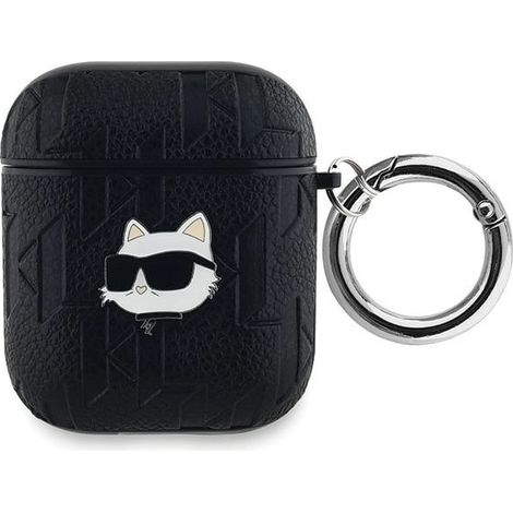 Karl Lagerfeld KLA2PGCHPK AirPods 1/2 Hülle schwarz/schwarz Monogramm Choupette Kopf (1/5)