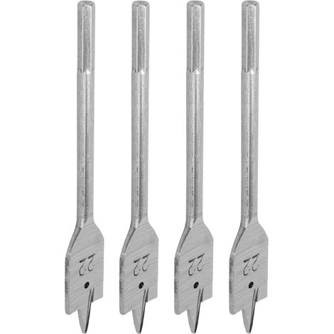 Jeu de 4 forets plats en acier à haute teneur en carbone pour le travail du bois, 22 mm (1/5)