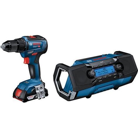 Perceuse-visseuse sans fil 18 V GSR 18V-55 Bosch avec 2 batteries ProCORE 4,0 Ah et chargeur + radio de chantier (1/5)