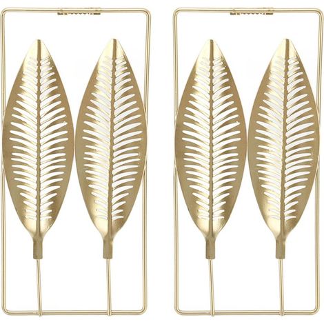 von 2 goldenen Metallwandskulpturen mit Rahmen für (1/5)
