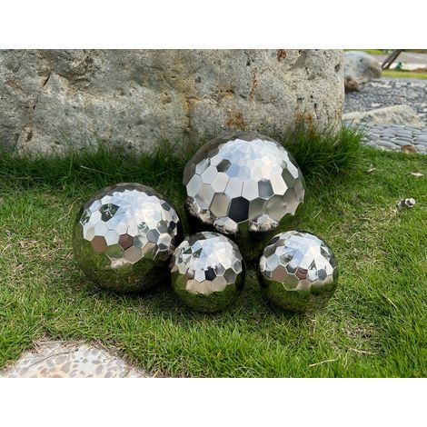 4er Set Dekokugeln Diamant aus Edelstahl-DYW54258