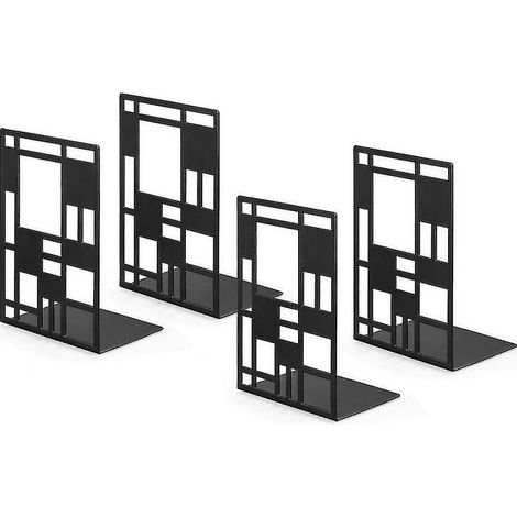 Serre-livres, serre-livres noirs, serre-livres en métal, serre-livres, serre-livres innovants (2 paires) - Serre-livres pour enfants, bureaux, écoles, salons, librairies et (1/5)