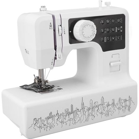 Mini machine à coudre électrique portable multifonctionnelle avec pédale, prise UE 110-220 V (1/5)
