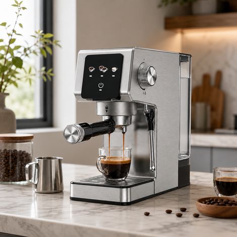 Machine à café expresso 20 bars, 1350 W – Écran tactile, réservoir amovible 1,2 L, expresso simple ou double